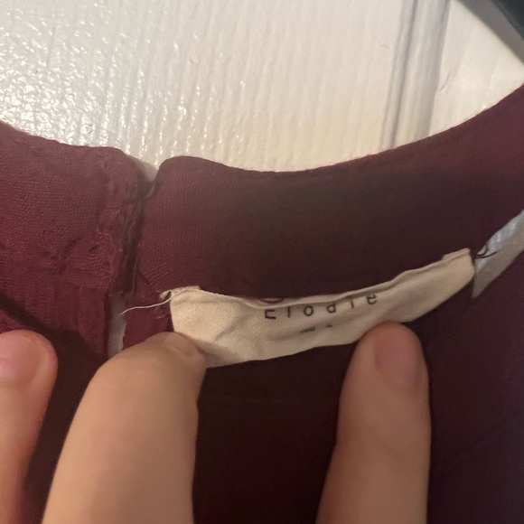 Juniors large Maroon solid tank top tribal print halter Scoop style rayon - Picture 8 of 10